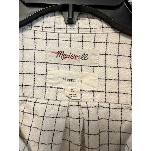 Madewell Perfect Fit Long Sleeve Windowpane Shirt Cotton Button Down L - Picture 5 of 7